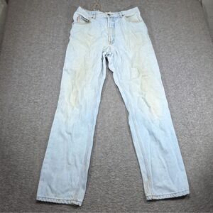Vintage Bugle‎ Boy Jeans 705 Mens 34x32 Light Wash Distressed Grunge Punk Faded
